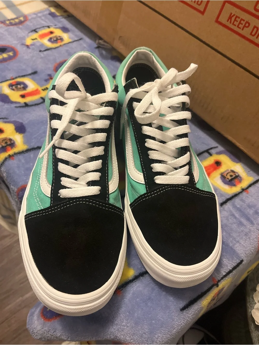 Vans Old Skool Mint and Black Canvas Sneakers